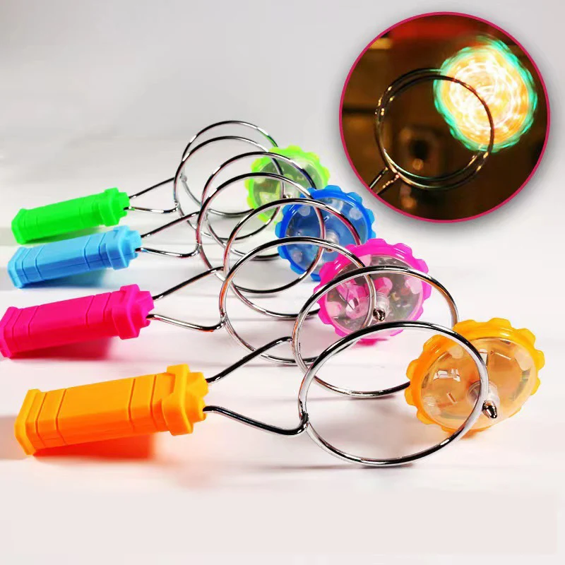 KSF TOP Seller Hand Gyro Classic Toys Novelty Spinning Tops Light Up Toys LED Magnetic Flash Spinning Top For Kids