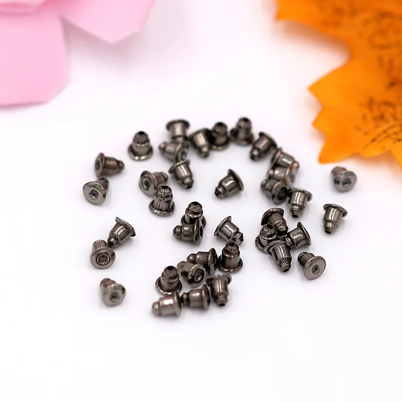 200pcs/lot Earring Studs Backs Rose gold Stopper Bullet Safe Metal  Earring Backs Stoppers Ear