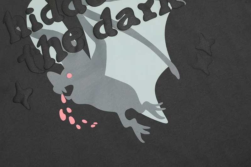 Luxury 230gsm Men Tee Shirts Broken Planet Bat Graphic 100% Cotton Short Sleeve T Shirts for Men and Women