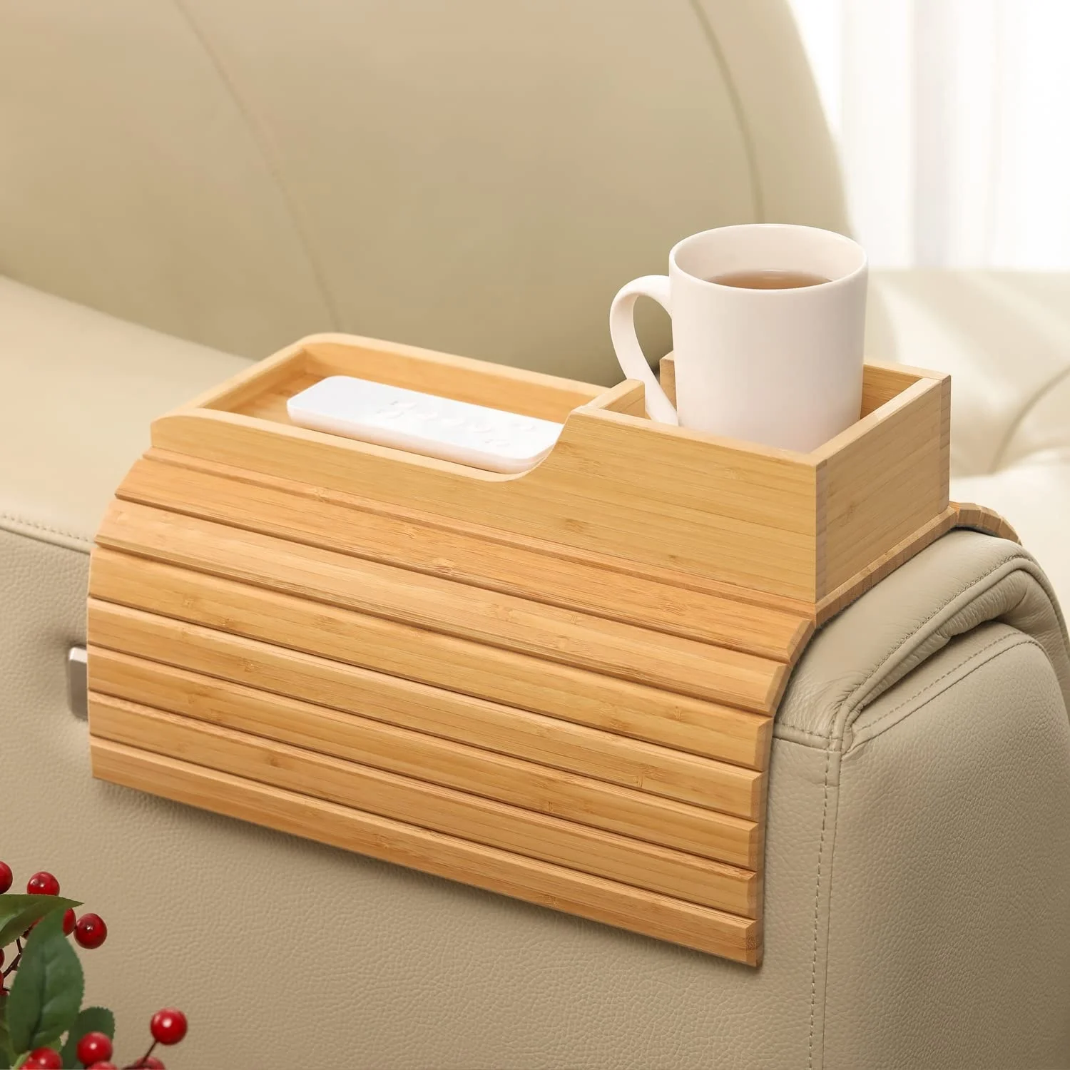 New design best-selling natural folding bamboo sofa with roller coaster armrests versatile bamboo sofa armrest tray