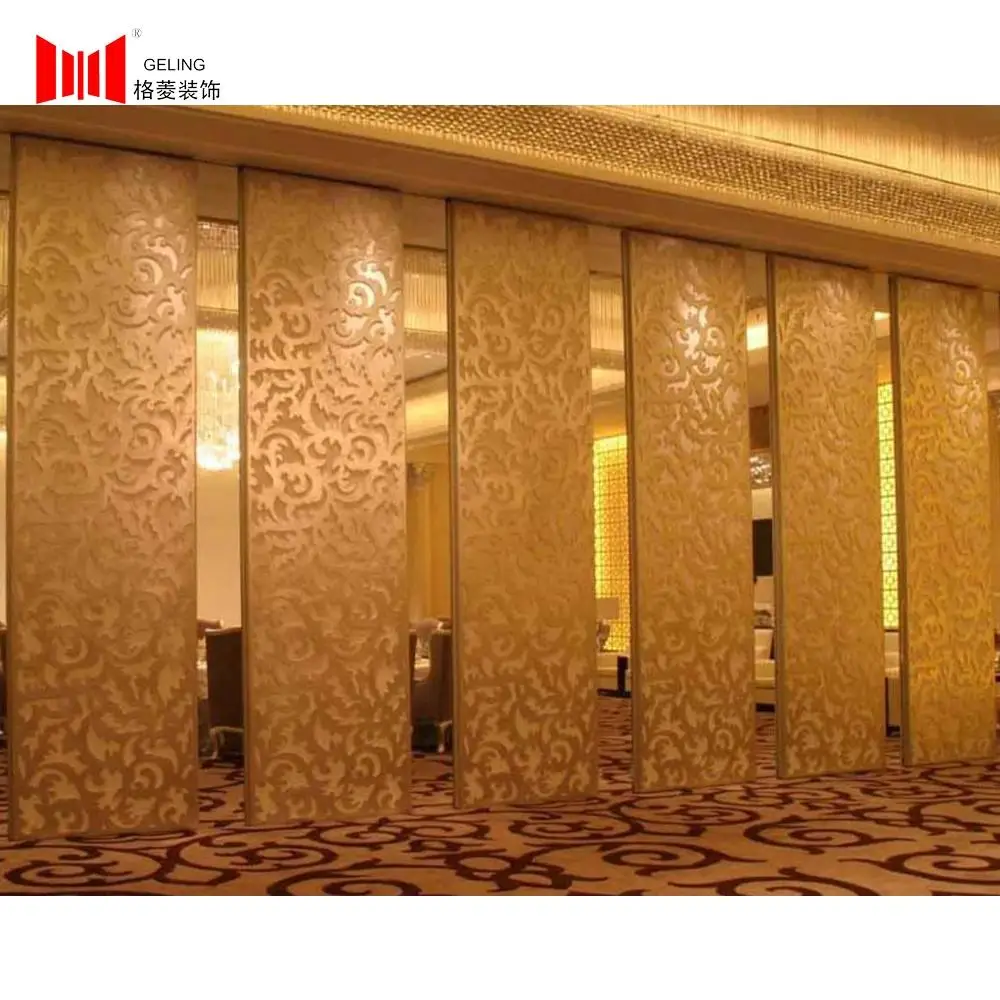 Hotel sliding folding soundproof operable wall partition cheap room partition aluminum frame movable partition wall restaurant