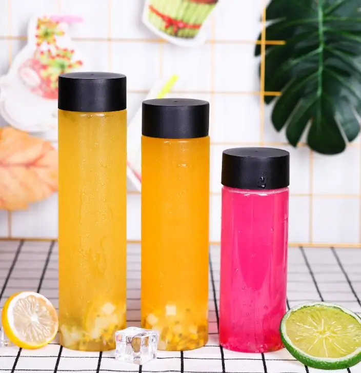 Cold brew tea bottle drink bottle 500ml plastic transparent milk bottle