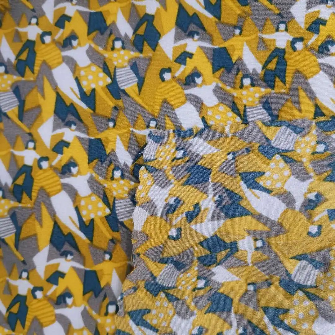 
High quality China manufacture screen printing viscose /rayon soft handfeeling fabric for fashion ladies 