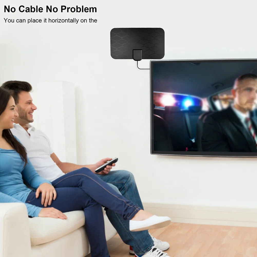 4K 25DB с высоким коэффициентом усиления HD TV DTV коробка цифров ТВ антенны EU Plug 50 миль усилитель активная комнатная антенна плоский