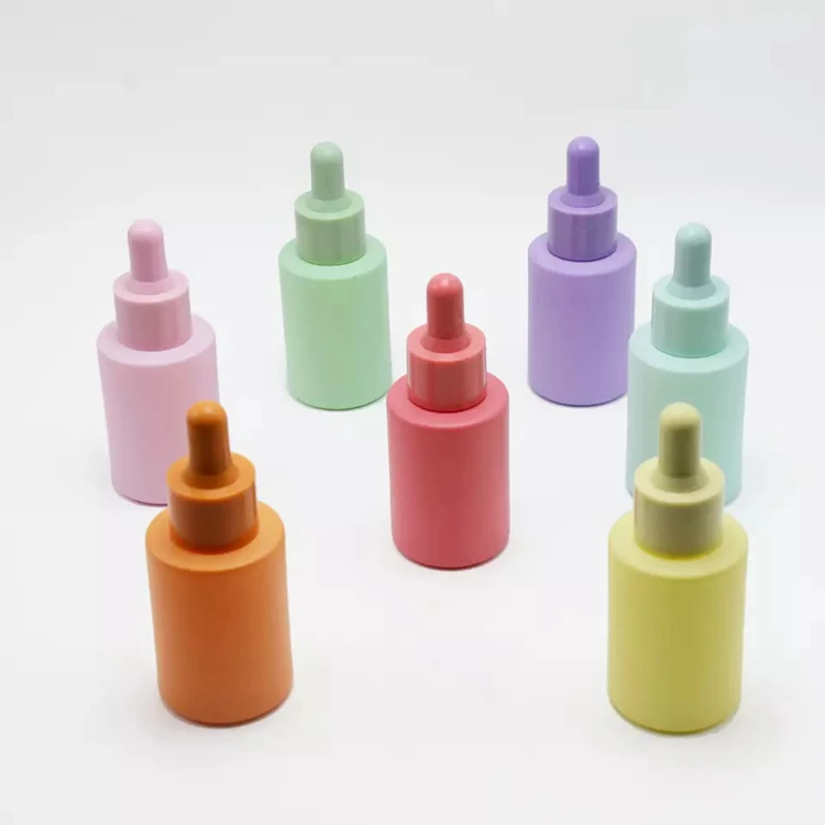 Packaging Custom Modern China Novel Design High End Wholesale Price Refillable Black Colorful 30 Ml Glass Dropper Bottle