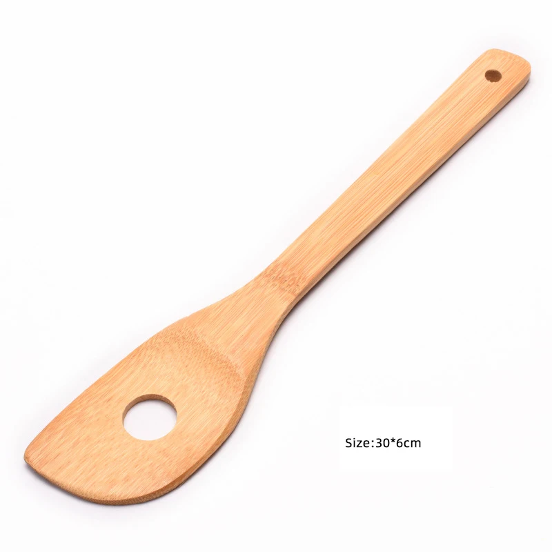 Wholesale 30cm Non-Stick Spatula Cookware Bamboo Angled Shovel Kitchen With Hole