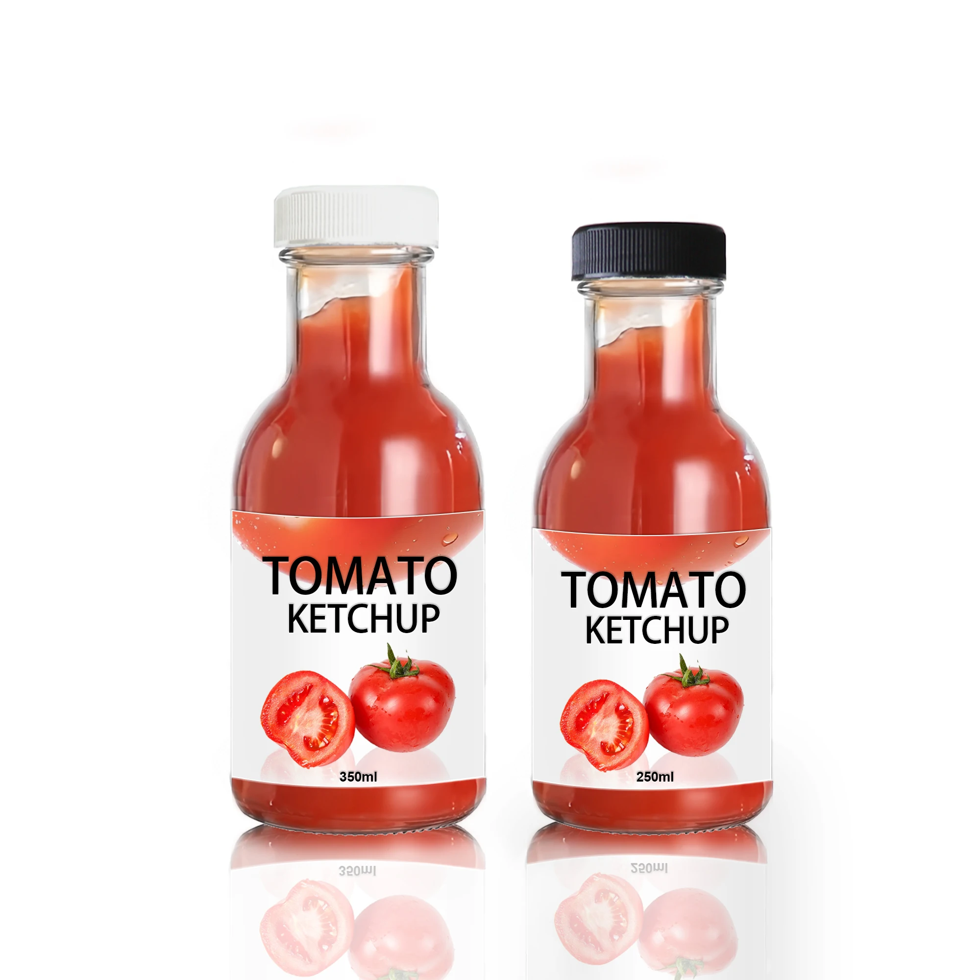 Empty 250ml 350ml Glass Sauce Bottle Hot oil red sauce salad dressing Chili ketchup mustard creamy sauce Bottle