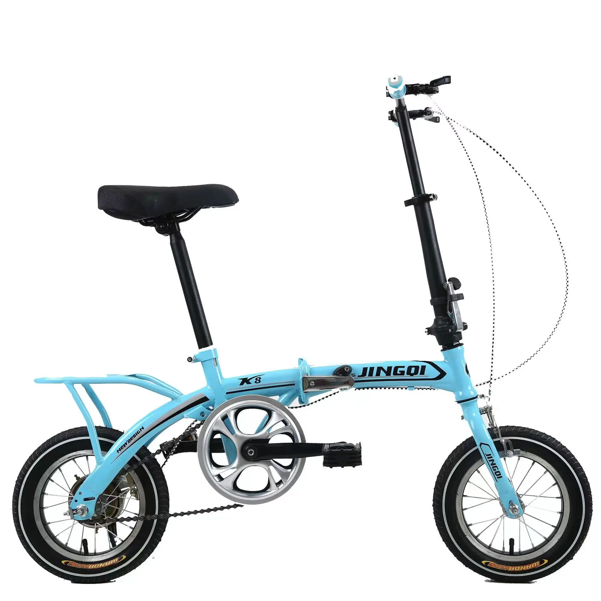HWTT SHM-QS Mini Folding City Bike 7-Speed Fixed Gear Club BMX Road Bike for Adults Reliable Magnesium Alloy Disc Brake