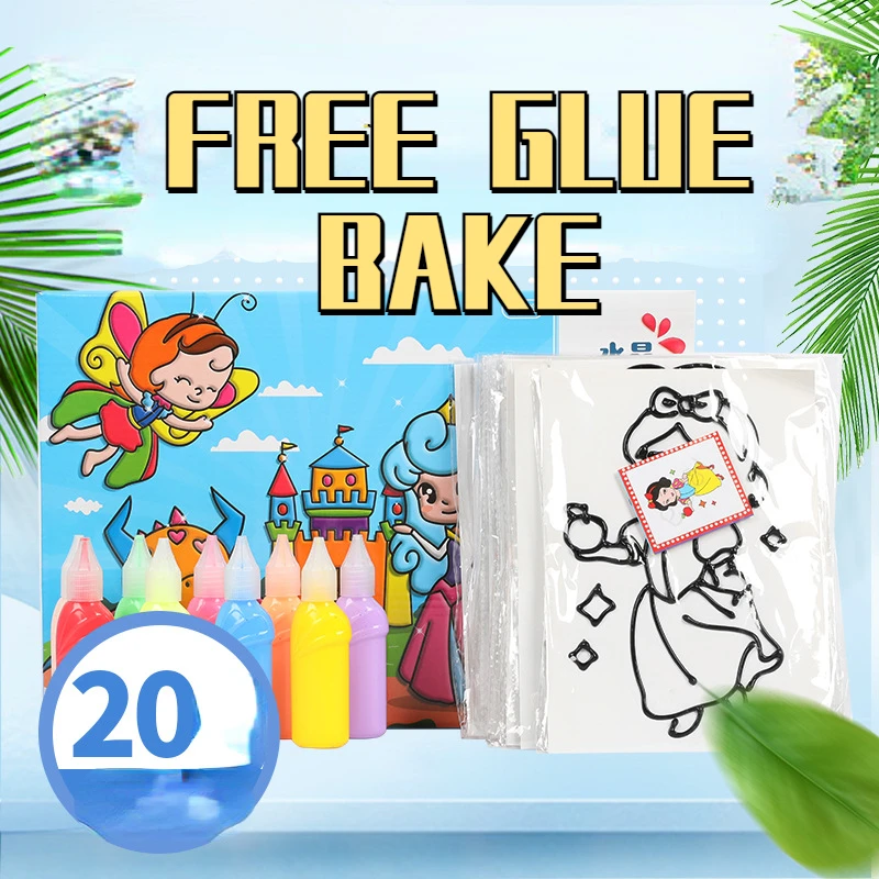 Cross border Amazon Free Bake Glue Set Glass Window Color Pigment DIY Crystal Window Sticker Customizable Wholesale