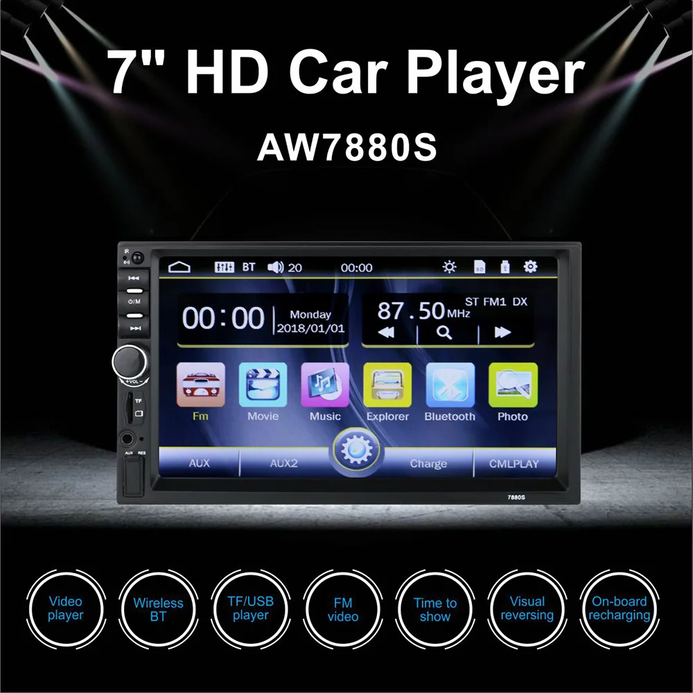Universal 7 inch Car DVD Player 2 din Car Stereo Video with BT FM Radio Mirror link for Car Dashboard Audio System
