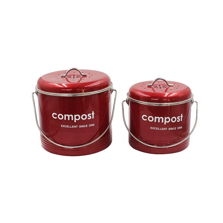 Metal Indoor Home Garden Kitchen Compost Bin for countertop