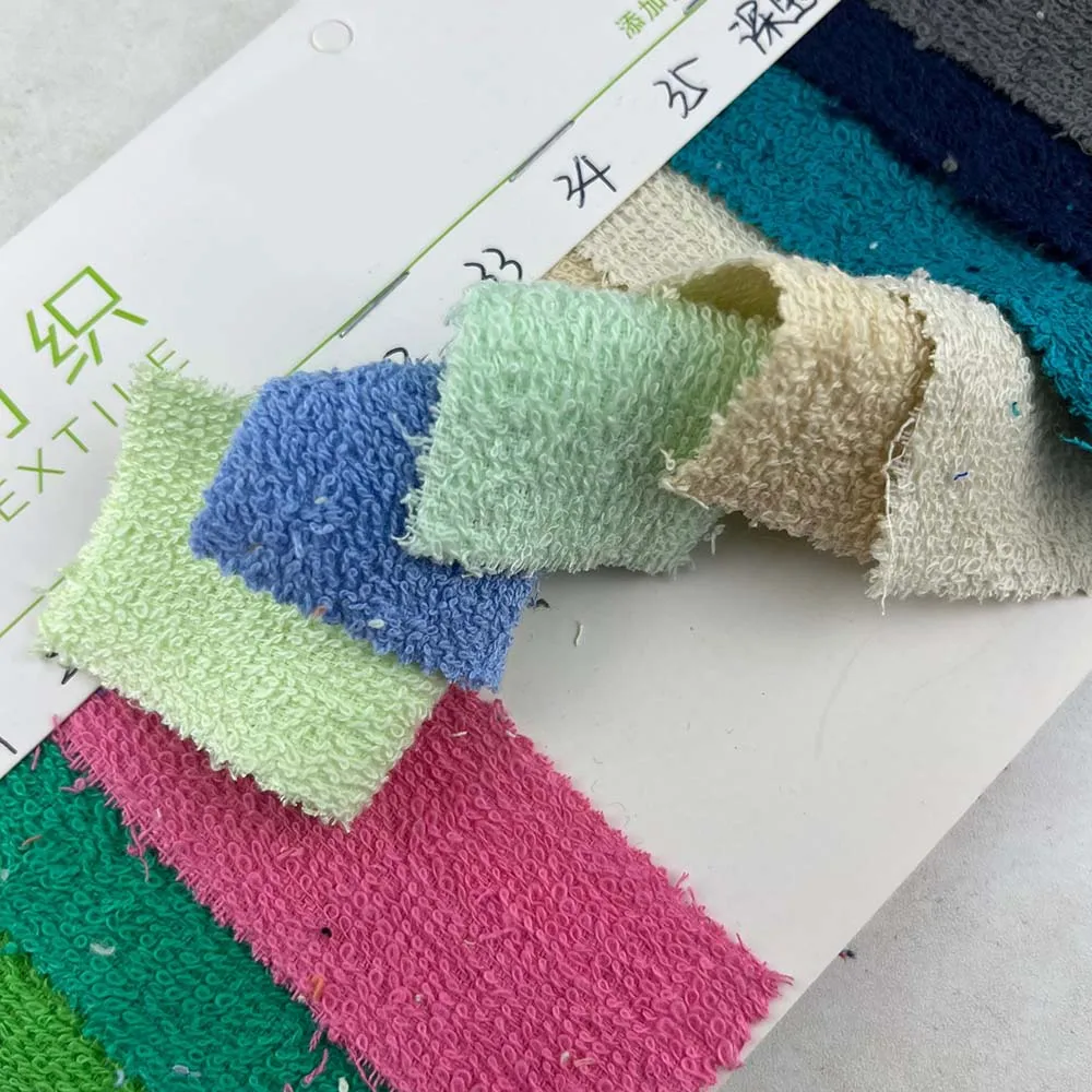 Knitted 290gsm thick terry cloth solid color 100% cotton soft wash home textile fabric for bath towel/pajama set