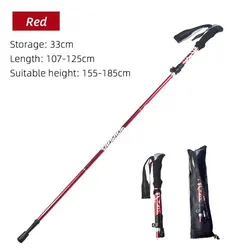 Trekking pole Aluminum alloy folding ultra light ultra short telescopic outdoor walking stick 5