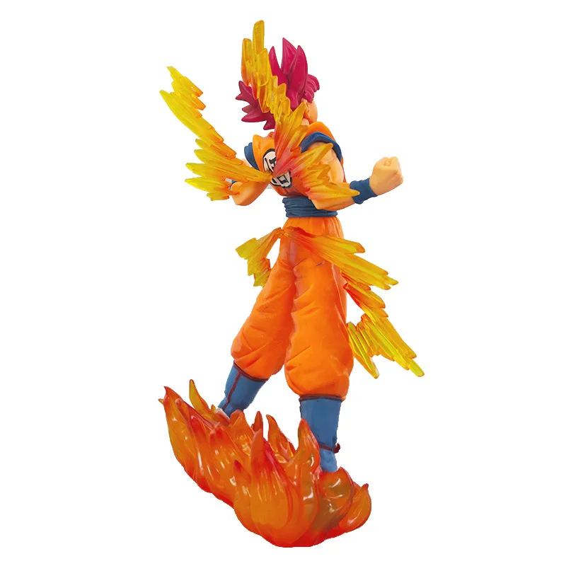 Aolan Boxed Wholesale 25cm Japanese Anime Dragon Z Ball Goku Action Figure Red Hair Super Saiyan Model Collection Toy Figure