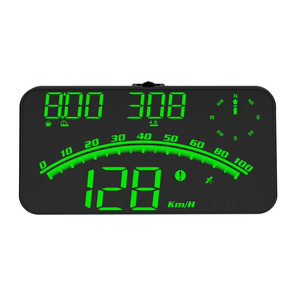 Green LED large screen Speedometer Head Up Display car G10 Auto electronics GPS speed rpm HUD display for all car