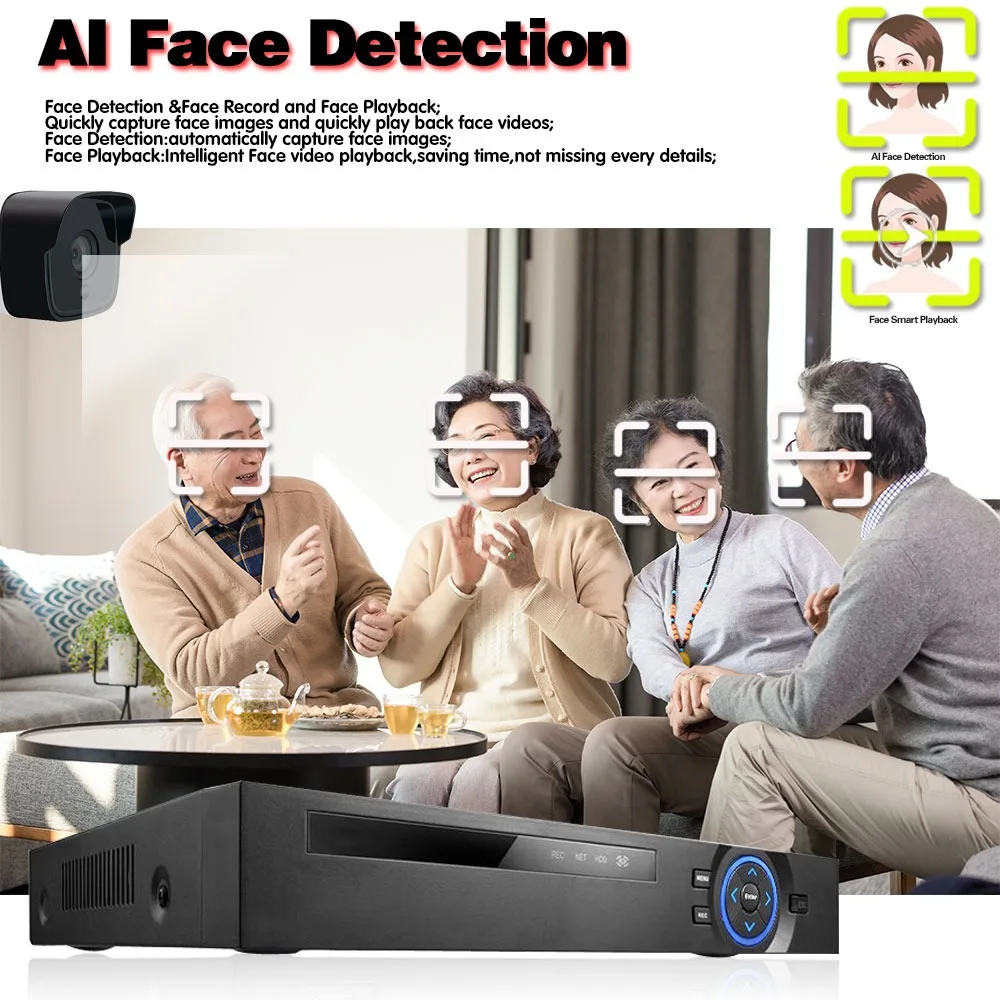 AI H.265 8CH DVR with 8 Outdoor Security Camera 5MP Kit Day/Night Home Video Surveillance AHD CCTV