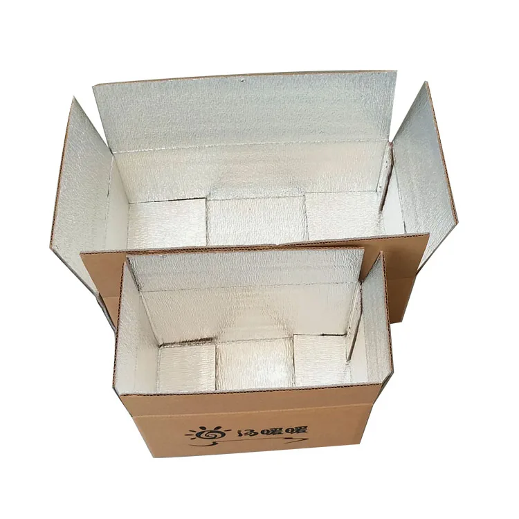 
Aluminum Foil Liner Insulated Cooler Thermal Cardboard Food Delivery Box 