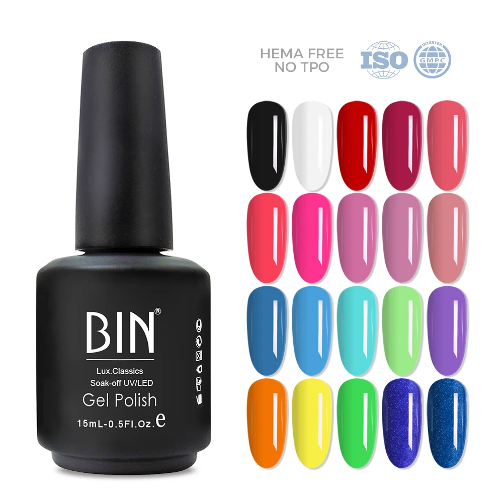 BIN 15ml HEMA beauty salon nail 3 step gel long lasting easy soak off gel polish