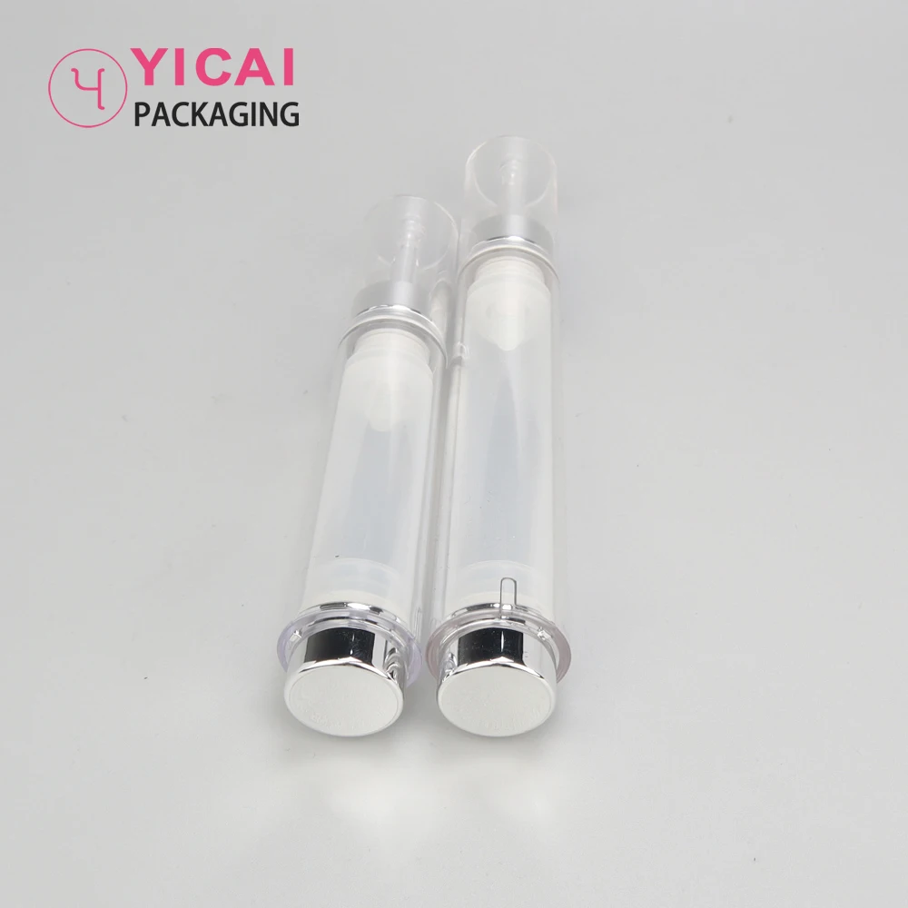 15ml Syringe Skincare Bottled PMMA AS Cosmetic Filling Syringe Shape Packaging 10ml Serum Bottle