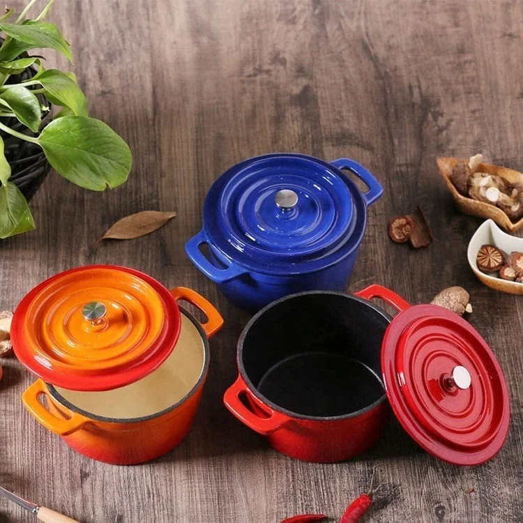 10cm Mini Cookware Chocolate Hot Pot Best Metal Swiss Fondue Set Cast Iron Fondue