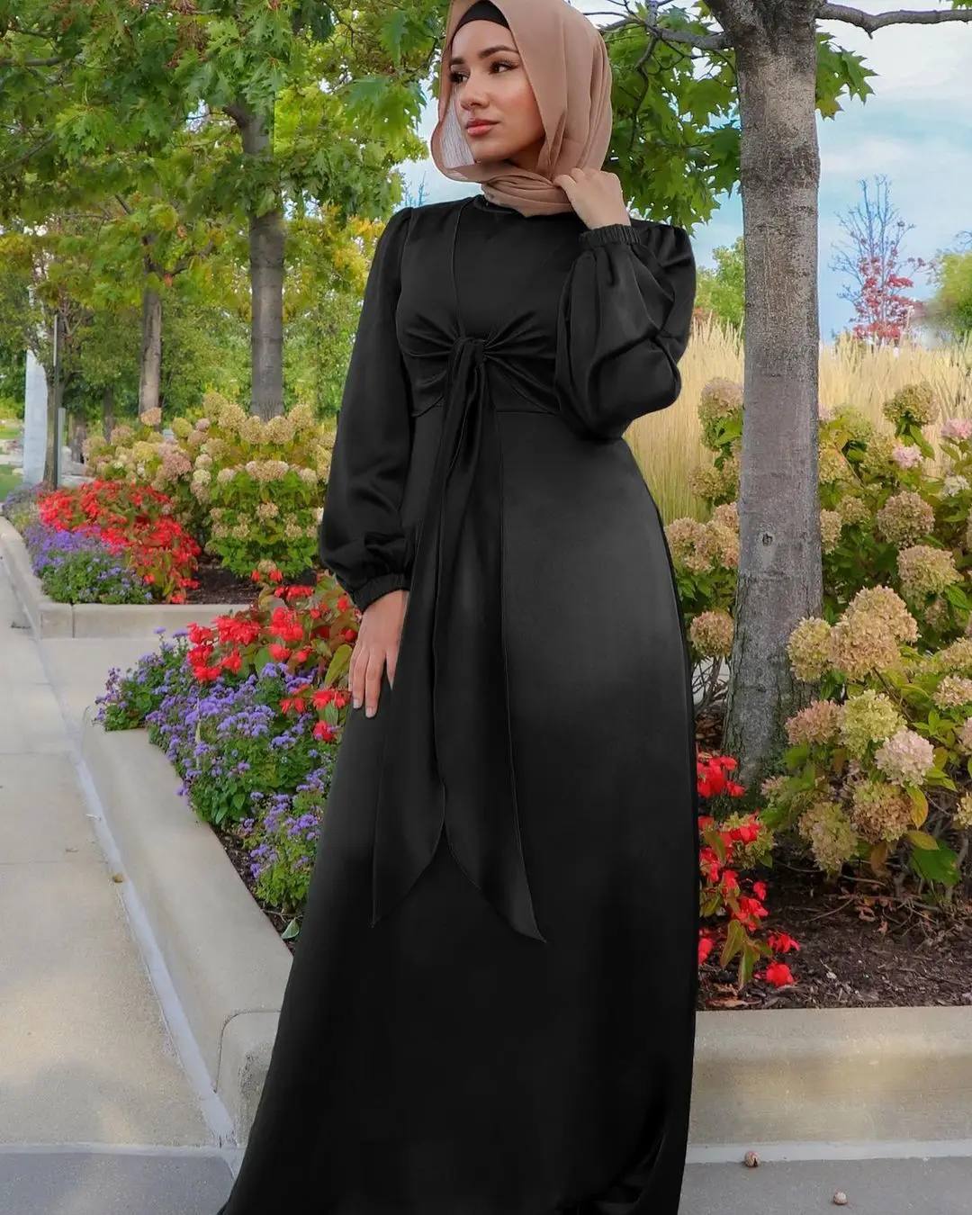 LSM325 Dress Islamic Muslim Hijab Dresses Abaya Long Women Dress Muslim