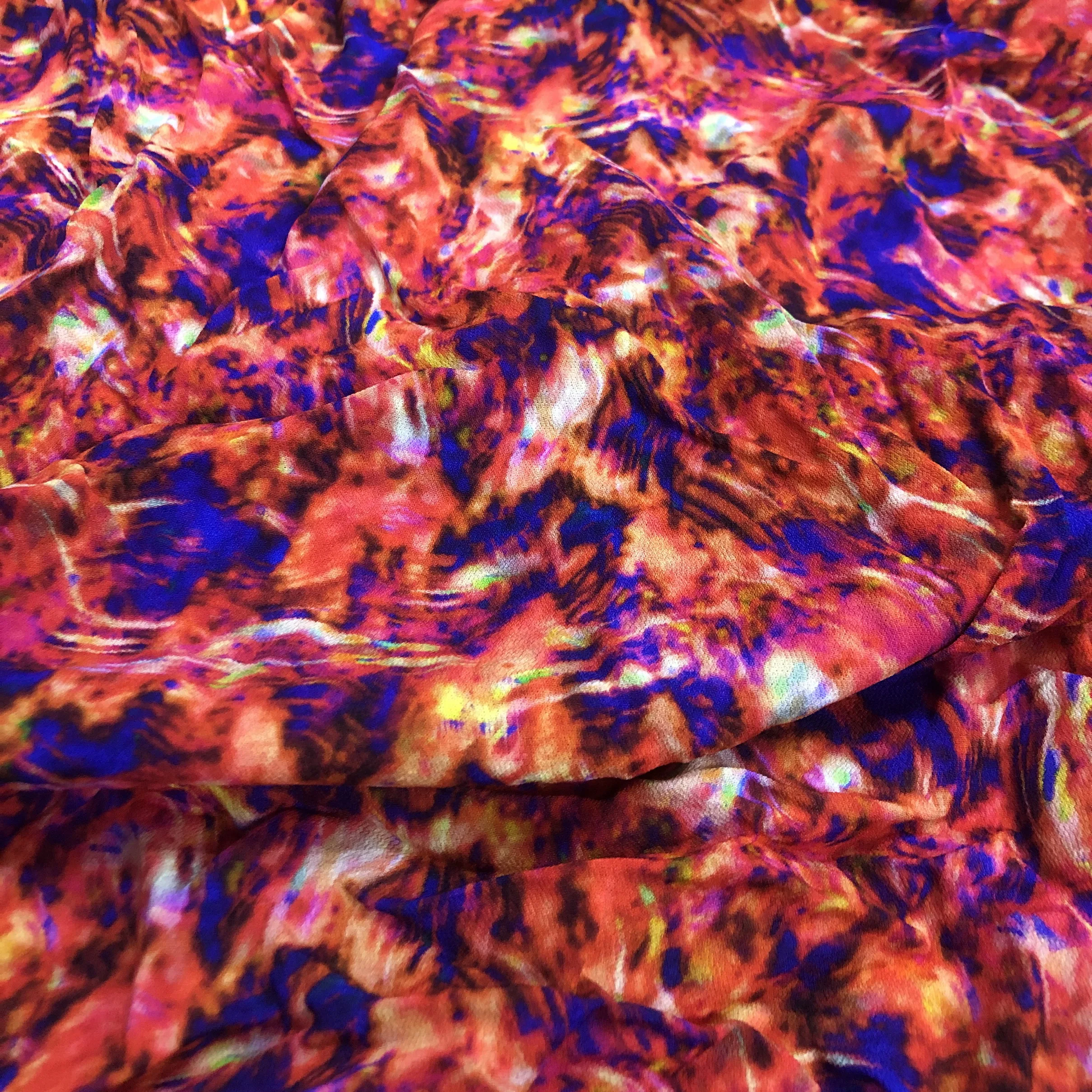 Высококачественная ткань с реактивным цифровым принтом, 100% вискоза, ткань с рисунком ЦКП креп