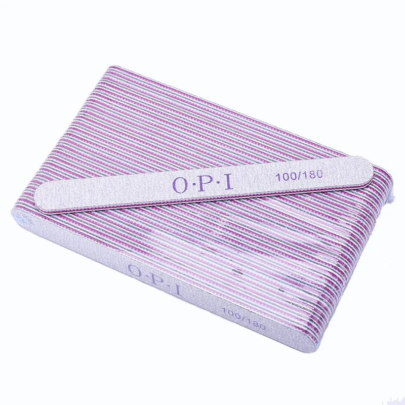 Professional Wholesale High Quality Print Logo Double Side Emery Board 100/180 Zebra Nail File Nail Care Tool