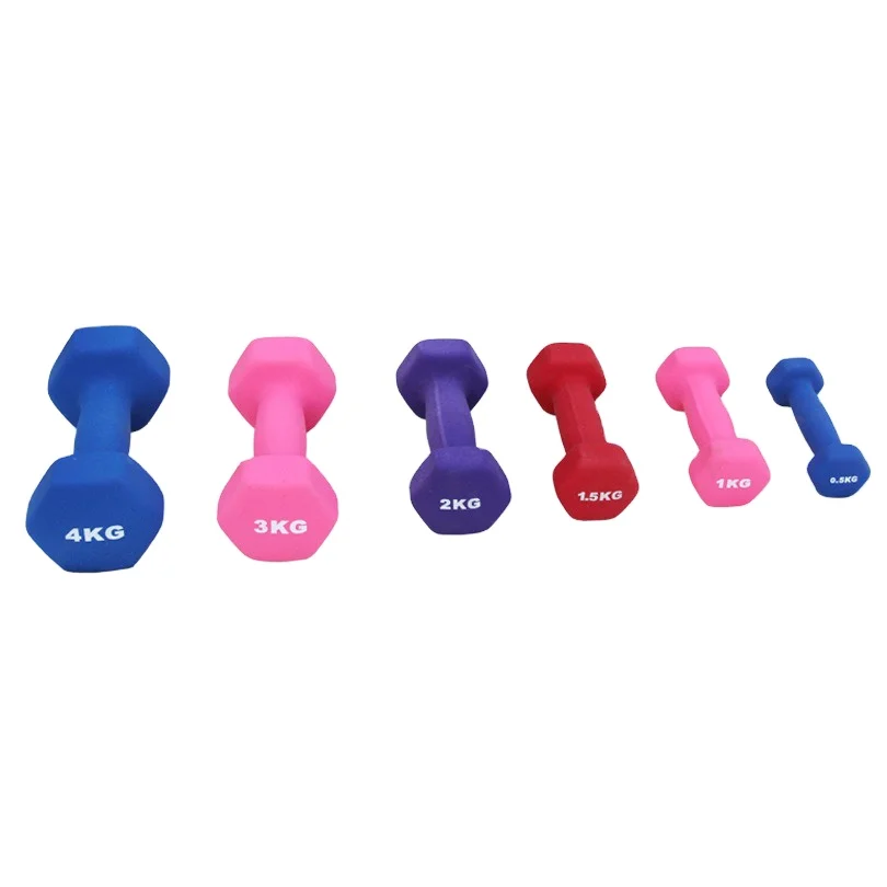 wholesale dumbbell Gym Metal Handle Rubber Hex Hexagon gym weights pink adjustable dumbbells 1kg