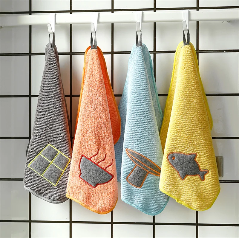 Wholesale Custom Logo Dish Cloth Towel Microfiber Cleaning Cloth for Kitchen Dish Clean
