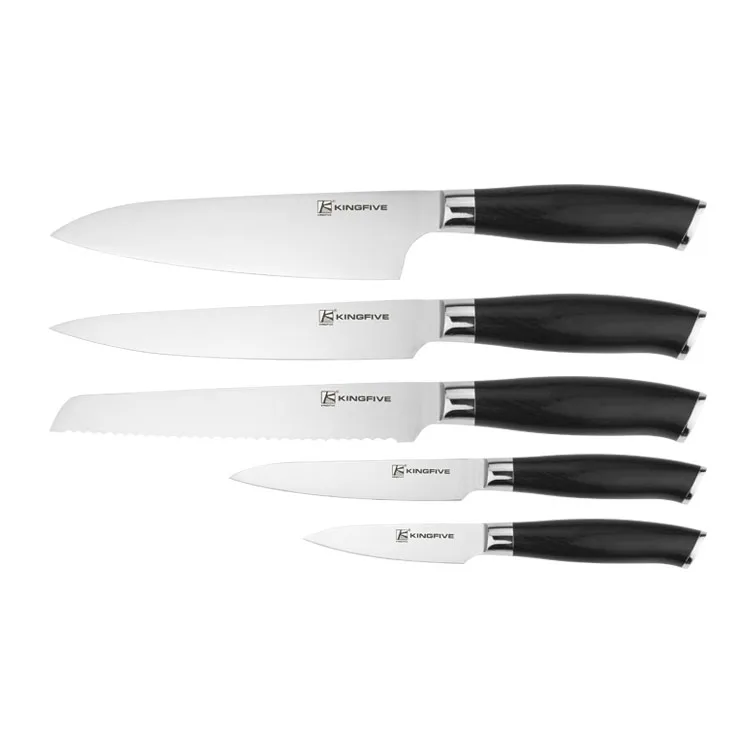 6pcs kitchen knife set german steel knife sets with block kitchen