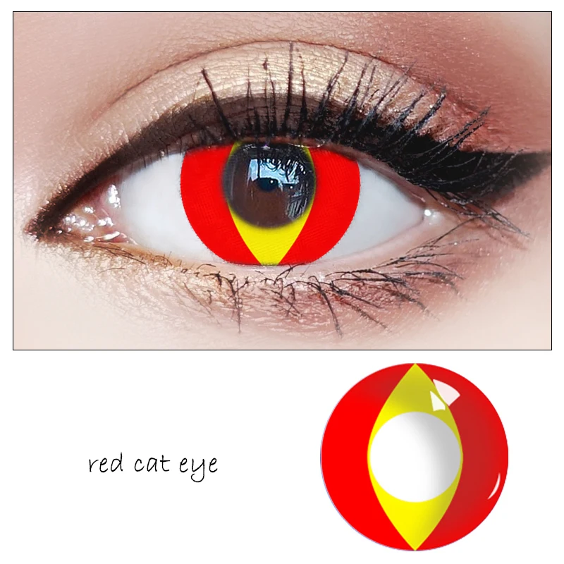 
 Maxiy девочка 2 шт./пара цветные контактные линзы разнообразную продукцию отличающуюся стилем и цветные маскарадный костюм для Хэллоуина-безумных контактных линз  