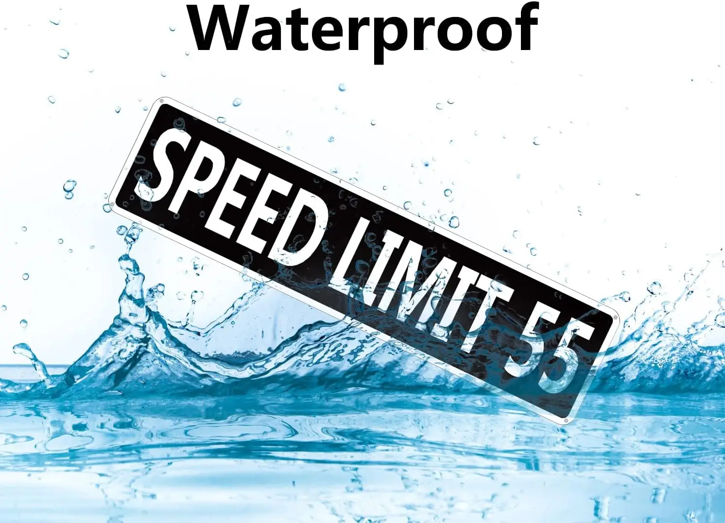 Custom Speed Limit 55 MPH Metal Tin Sign Slow Down Traffic Funny Vintage Slim Street Tin Signs 16 x 4 Inch Wall Art Decor