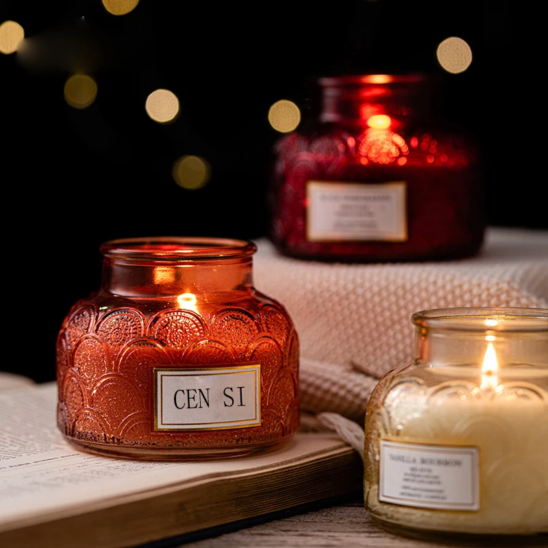 Wedding Favors Gift Box luxury Fragrance Custom Label Lace Smokeless Vanilla Candle Scent Oil Fragrance with Metal Lid