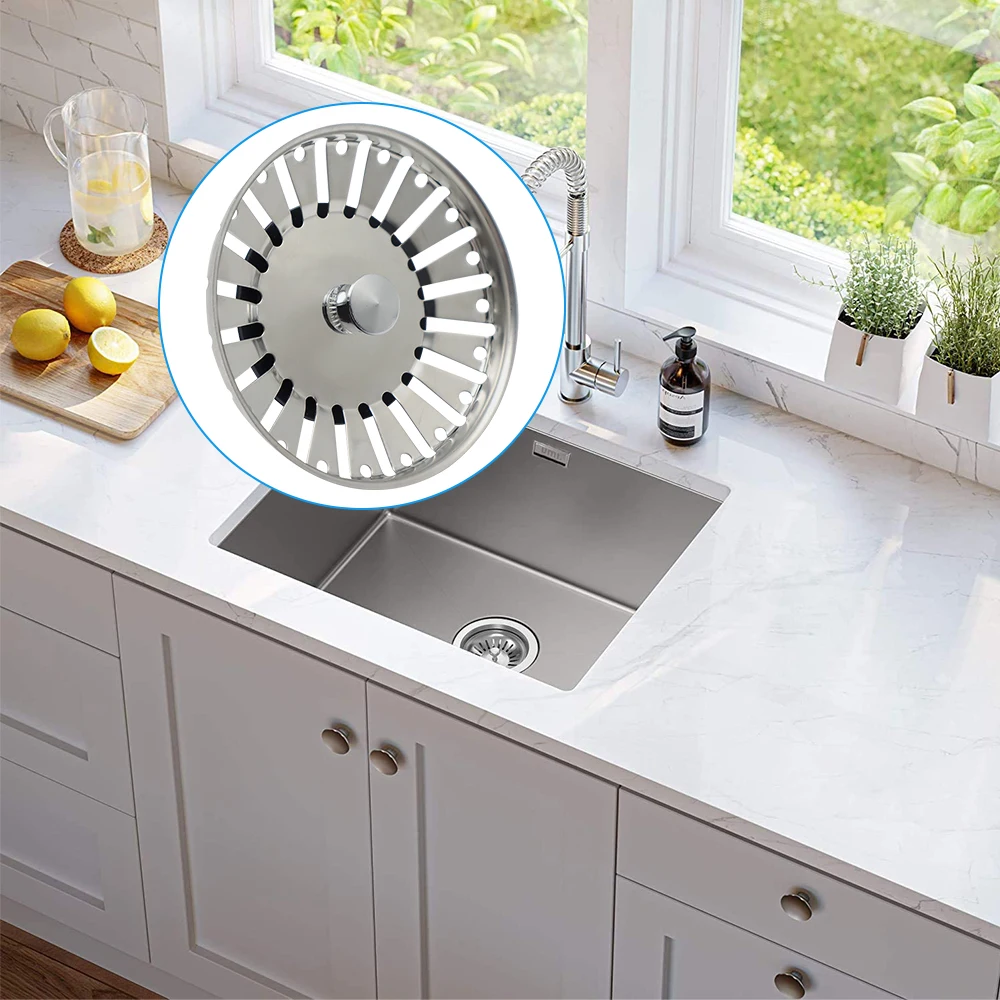 Factory Supply Sink Stopper 78mm Sink plug Stainless steel Waste Plug Basin Stainer UK Kitchen Drainer Drain Sink Strainer