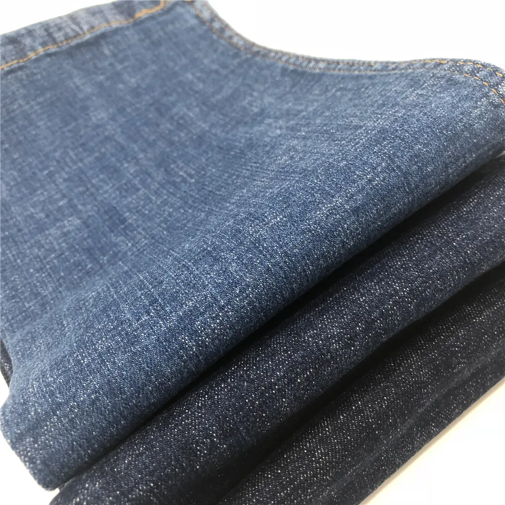 9.1oz indigo 98%cotton 2%elastane blue col stretch denim jeans shirt fabric
