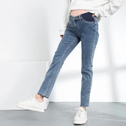 Denim Jeans Maternity Pants For Pregnant Women Clothes Abdominal Pencil Pants Skinny Trousers Pregnancy Jeans
