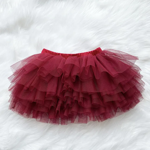 Kids Mesh Girls Tutu Six-Layers Tulle Short Style Puffy Skirts Dance Princess Ballet Cake Skirt Summer Ball Gown Kids Clothes