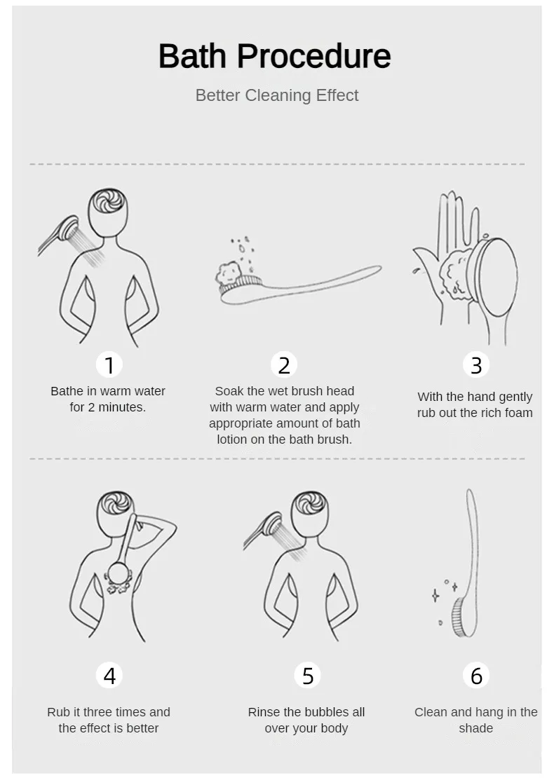 Pig Sideburns Hair Back Rubbing Bath Exfoliating Body Wooden Massage Hand Held Shower Brush