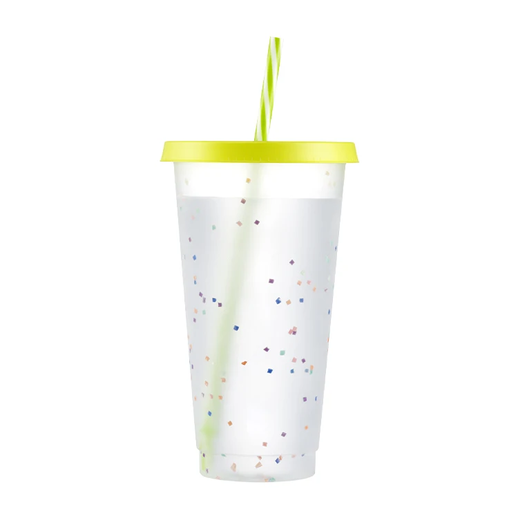 Customization Starry Sky Color Changing Reusable Cup Magic PP Plastic Cup That Changes Color