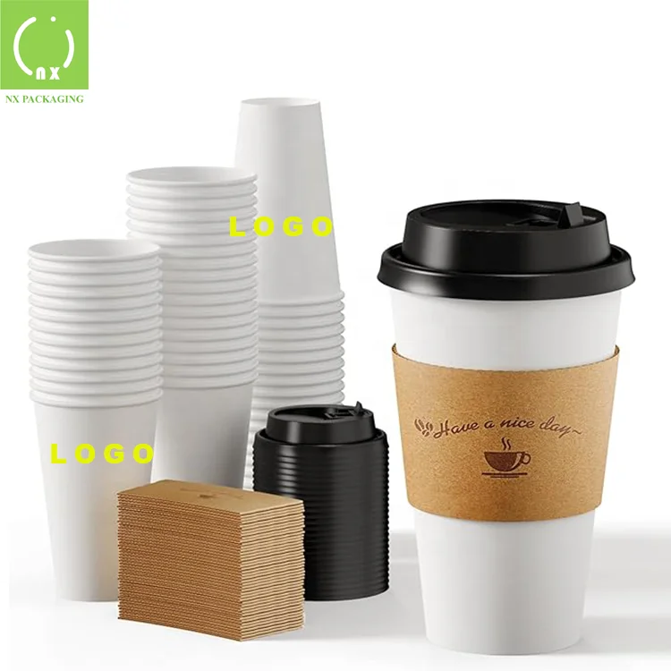 Low MOQ Cheap Customized Logo Disposable Eco Friendly Beverage Coffee Paper Cup 6 8 12 oz Paper Cup