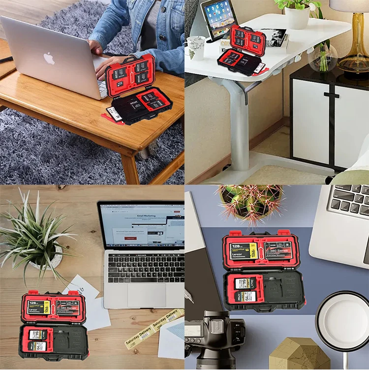 Portable SD Card Holder Waterproof and Shockproof SD Card Box Storage Can Be Used for SD/CF/TF