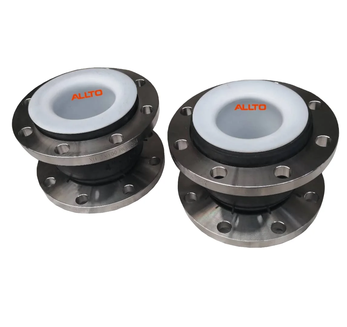 Chinese Factory Rubber Expansion joints with PTFE  lining PN10 PN16 Flanges