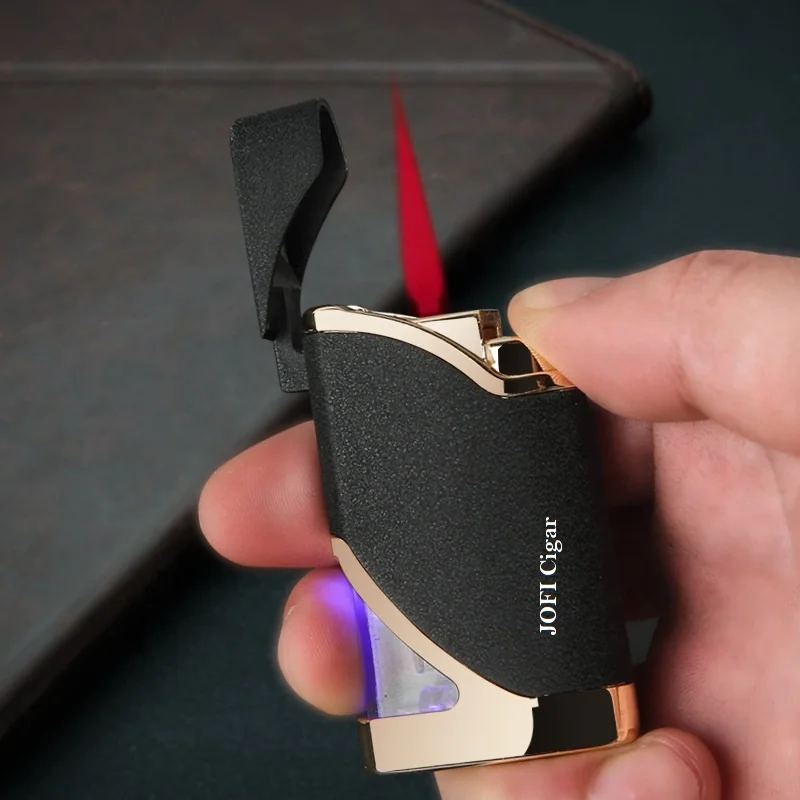 Оптовая продажа сигаретная зажигалка 2 Jet сильный Ветрозащитный фонарь с тремя пламенями пользовательским логотипом