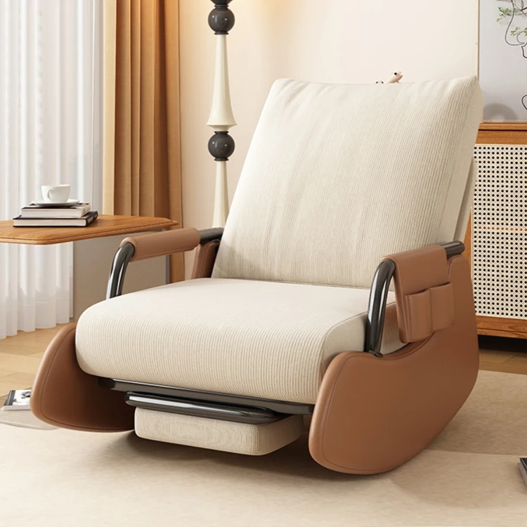 Modern hot selling wood furniture leisure lounge living room sofa fabric rocking chair