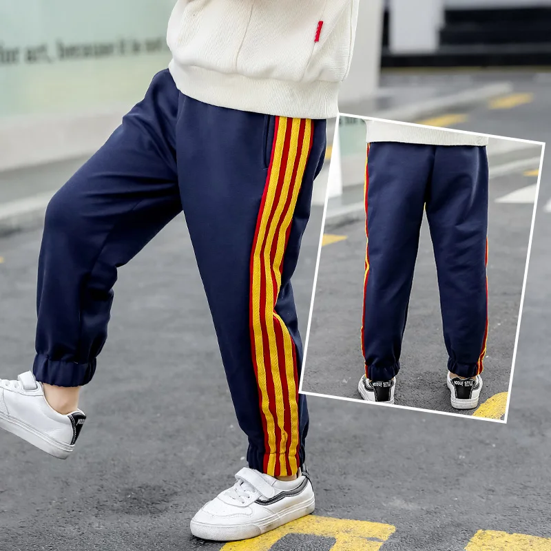 
DRFF1912A04 Retail Sale Boy Cotton Pants For 3-12 Years Solid Boy Casual Sport Pants Jogging Kids Children Trousers 