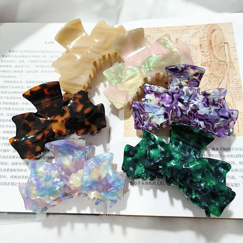 YJL Hot selling Classic Bow Design Ladies and Girls Hair Clip Exquisite Hair Claw Clip Acetate Hair Claw