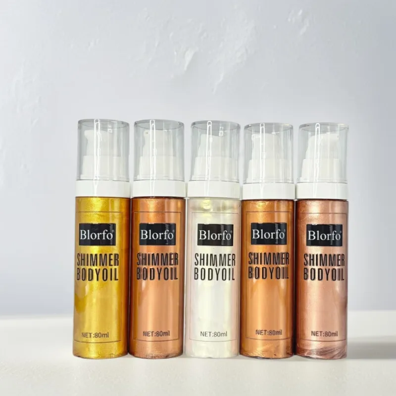 Organic Private Label Multicolor Golden Tan Oils Scents Cosmetic Glitter Glow Shimmer Body Oil