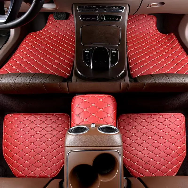 Universal 5pcs/set classic design anti-slip leather car mat Anti-Slip Waterproof Floor Liners Car Mat Interior Accessories