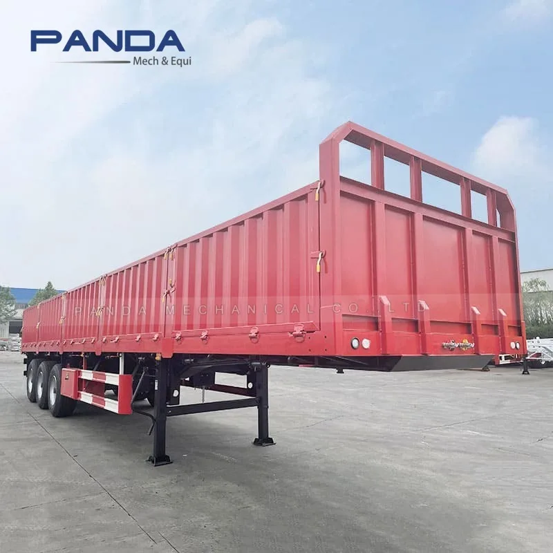 Triaxle 60 Tone Dropside Boards Trailer Side Wall Fence Truck Trailers Sidewall Semitrailer Steel Panda Semi-trailer 40-60T