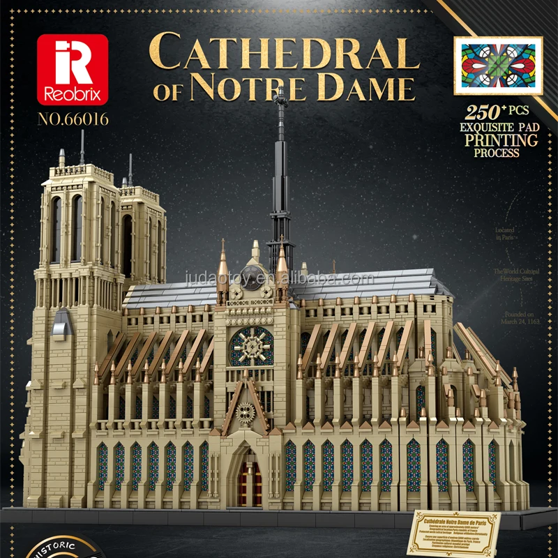 Reobrix 66016 New MOC Idea City Notre Dame De Paris Bricks toys Adults Building Blocks Sets Toys christmas gifts for kids toys